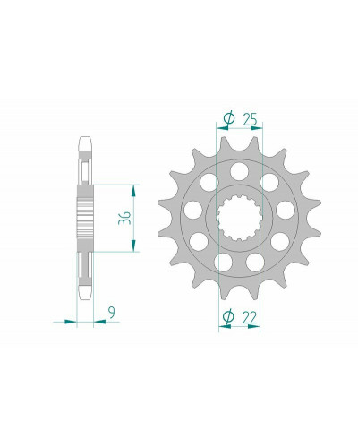 Pignon Moto AFAM Pignon AFAM 15 dents acier type 94900 pas 525 BENELLI 899 Cafe Racer