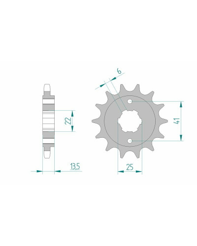 Pignon Moto AFAM Pignon AFAM 16 dents acier type 20506 pas 525 HONDA VT 600 C Shadow Custom