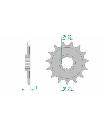 Pignon Moto AFAM Pignon AFAM 16 dents acier type 37400 pas 520 APRILIA MXV 450