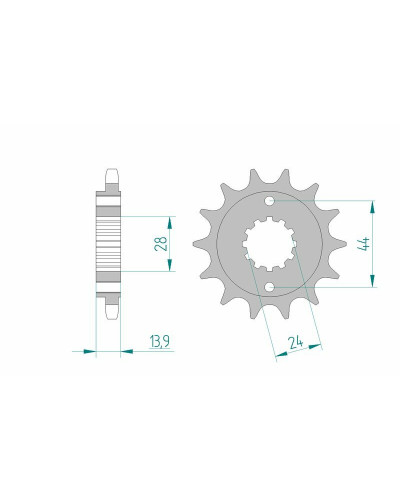 Pignon Moto AFAM Pignon AFAM 17 dents acier type 20606 pas 525 HONDA XRV 750 Africa Twin