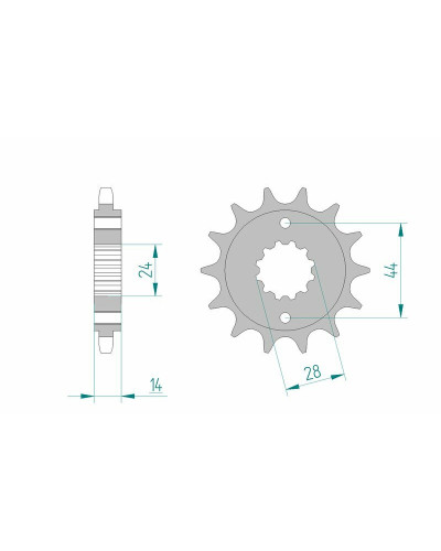 Pignon Moto AFAM Pignon AFAM 17 dents acier type 20614 pas 525 HONDA VT 750 C Shadow