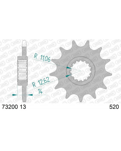 Pignon Moto AFAM Pignon AFAM acier standard 73200-520