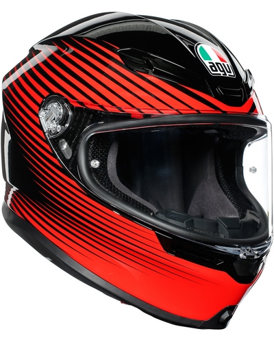 Casque Intégral Moto AGV K6 Rush noir-rouge