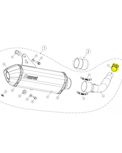 Echappement diversv AKRAPOVIC CLAMP MUFFLER X-CITY 250