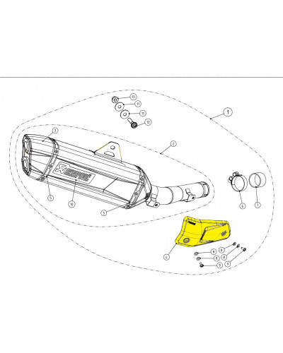 Echappement diversv AKRAPOVIC HEAT SHIELD CF