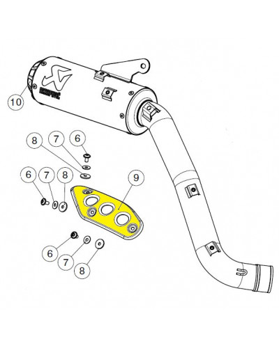 Echappement diversv AKRAPOVIC HEAT SHIELD STAINLESS STEEL XS Echappement diversv AKRAPOVIC HEAT SHIELD STAINLESS STEEL XS