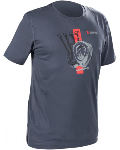 T-Shirt Moto AKRAPOVIC TEE MEN RD STRIP BL/GR S