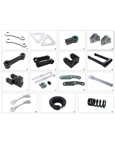 Selle Moto ALLOY ULTIMA Kit de rabaissement de selle ALLOY ULTIMA -25mm type A Yamaha MT-09