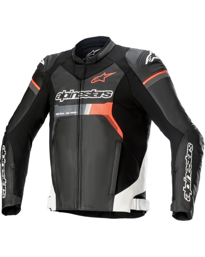 Blouson Cuir Moto ALPINESTARS cuir GP Force Airflow noir-rouge