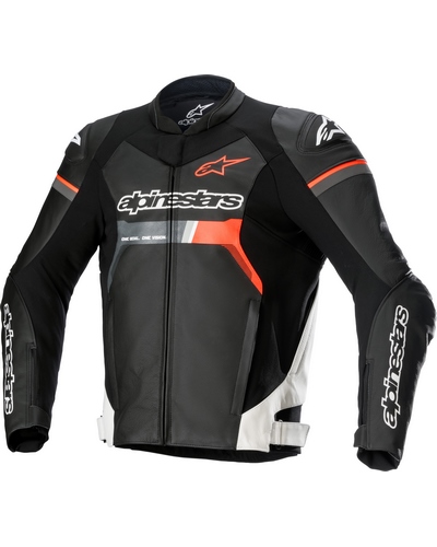 Blouson Cuir Moto ALPINESTARS cuir GP Force noir-rouge