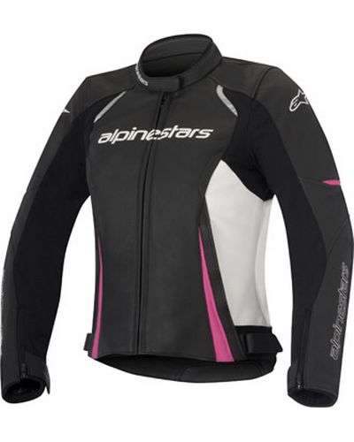 Blouson Cuir Moto ALPINESTARS Cuir stella Devon noir-fuchsia