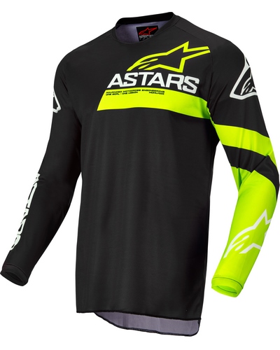 Maillot Moto Cross ALPINESTARS Fluid Chaser noir-jaune fluo