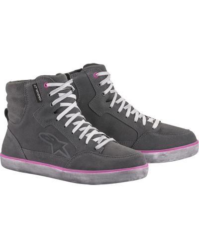 Baskets Moto ALPINESTARS J-6 waterproof lady gris-rose