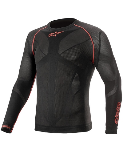 Maillot Moto ALPINESTARS ML Ride Tech V2 noir-rouge