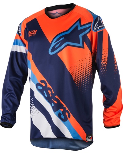 Maillot Moto Cross ALPINESTARS Racer Supermatic orange-bleu