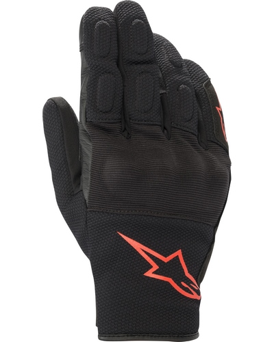 Gants Moto Mi-Saison ALPINESTARS S-Max Drystar noir-rouge fluo