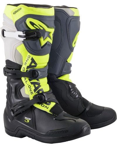 Bottes Moto Cross ALPINESTARS Tech 3 noir-jaune fluo