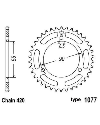 Couronne Moto B1 Couronne acier B1 47 dents chaine 420 Rieju RS2 Matrix