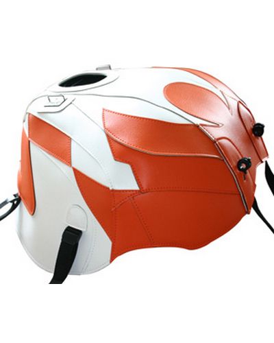Protège Reservoir Moto Sur Mesure BAGSTER Aprilia RSV 1000 R/Factory 2007 blanc-damier orange