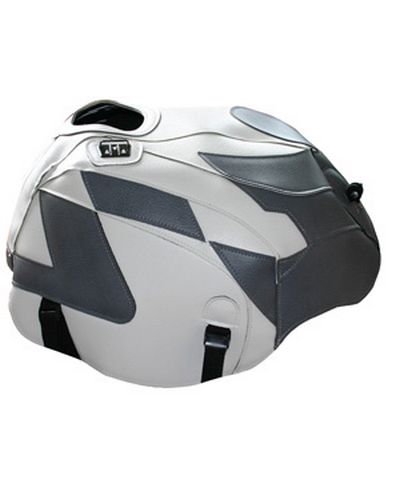 Protège Reservoir Moto Sur Mesure BAGSTER Aprilia RSV 1000 R/Factory 2008-10 blanc-damier acier