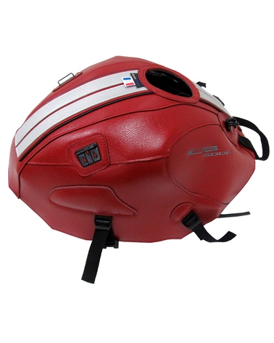 Protège Reservoir Moto Sur Mesure BAGSTER Honda CB 500 F 2018 rouge fonce-deco argent