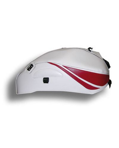 Protège Reservoir Moto Sur Mesure BAGSTER Honda CB 600 Hornet 2009-10 blanc-pointe rouge foncé