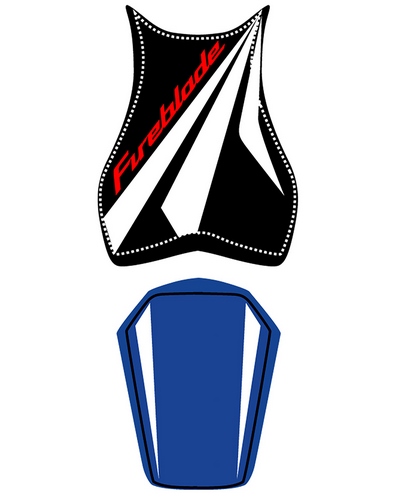 Housse Selle BAGSTER Honda CBR 1000 RR noir-blanc-bleu-lettre rouge