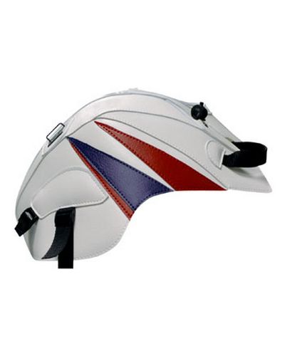 Protège Reservoir Moto Sur Mesure BAGSTER Honda CBR 125/250 2012-13 blanc-pointe rouge -bleu