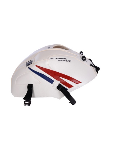 Protège Reservoir Moto Sur Mesure BAGSTER Honda CBR 500 R 2016 blanc-rouge-bleu