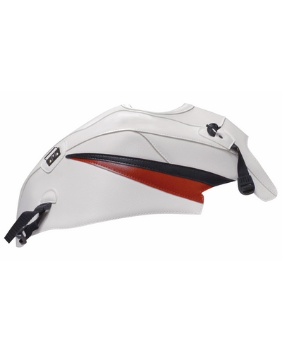 Protège Reservoir Moto Sur Mesure BAGSTER Honda CBR 600 F 2011-13 blanc-pointe rouge et noir