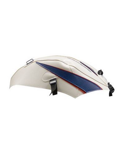 Protège Reservoir Moto Sur Mesure BAGSTER Honda CBR 600 RR 2010-11 blanc-pointe bleu et rouge