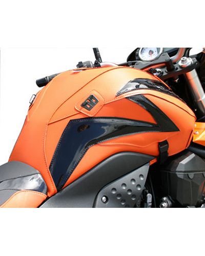 Protège Reservoir Moto Sur Mesure BAGSTER Kawasaki Z 1000 (serie sp) 2007 orange-noir brillant