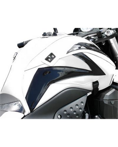 Protège Reservoir Moto Sur Mesure BAGSTER Kawasaki Z 1000 (serie sp) 2008 blanc-deco noir brillant
