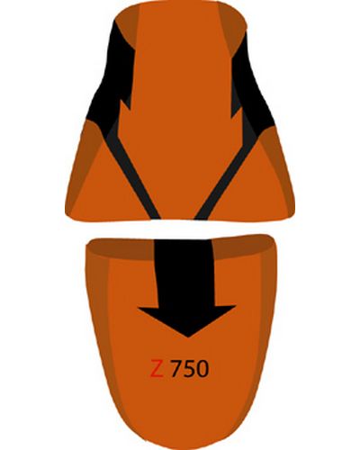 Housse Selle BAGSTER Kawasaki Z 750/1000 orange-noir-lettres noires