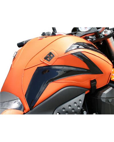 Protège Reservoir Moto Sur Mesure BAGSTER Kawasaki  Z 750 (serie sp) 2008-11 orange-deco noir brillant