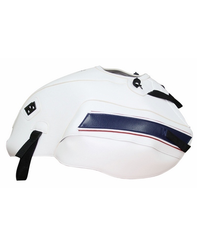 Protège Reservoir Moto Sur Mesure BAGSTER Moto Guzzi V7 2010 blanc-noir-rouge fonce