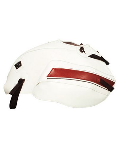 Protège Reservoir Moto Sur Mesure BAGSTER Moto Guzzi V7 2012 blanc-vermillon-anthracite