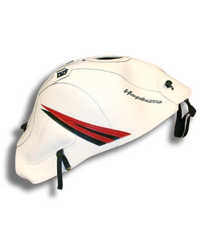 Protège Reservoir Moto Sur Mesure BAGSTER Suzuki GSX 1300 R Hayabusa 2008 blanc-rouge-acier