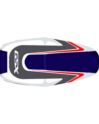 Housse Selle BAGSTER Suzuki GSX 1400 bleu f.acier-blanc-rouge
