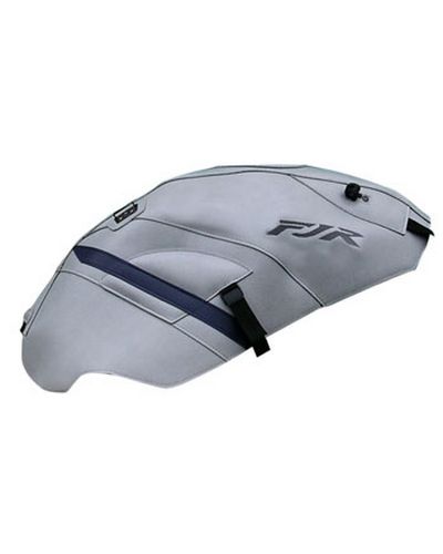 Protège Reservoir Moto Sur Mesure BAGSTER Yamaha FJR 1300 2008-09 gris clair-bande bleue foncée