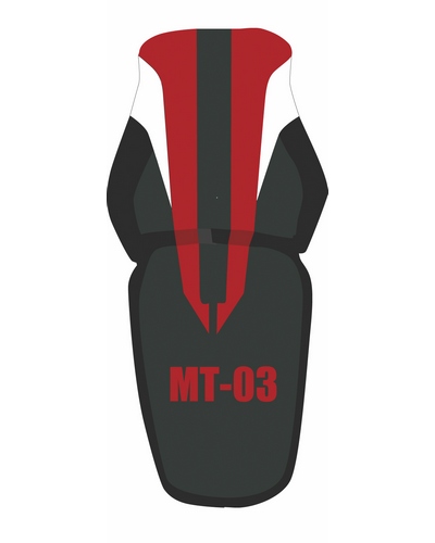 Housse Selle BAGSTER Yamaha MT-03 noir-rouge-blanc-lettre rouge