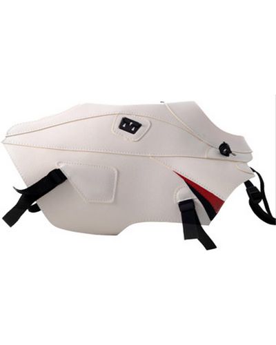 Protège Reservoir Moto Sur Mesure BAGSTER Yamaha XTZ 660 Tenere 2013 blanc-rouge-liseré noir