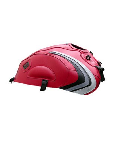 Protège Reservoir Moto Sur Mesure BAGSTER Yamaha YBR 125 2007-08 rouge-déco noir acier et grisr