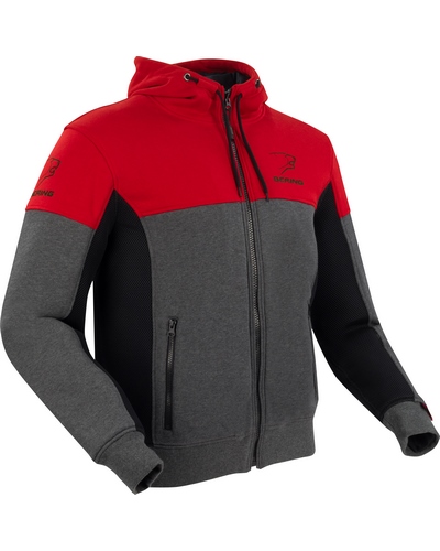 Blouson Moto Été BERING blouson Hoodiz Vented CE gris-rouge