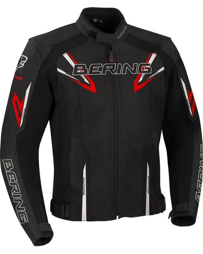 Blouson Cuir Moto BERING cuir Skope noir-rouge