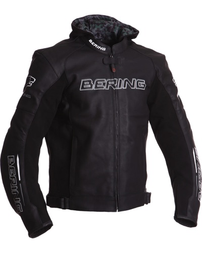 Blouson Cuir Moto BERING cuir Switch noir-blanc