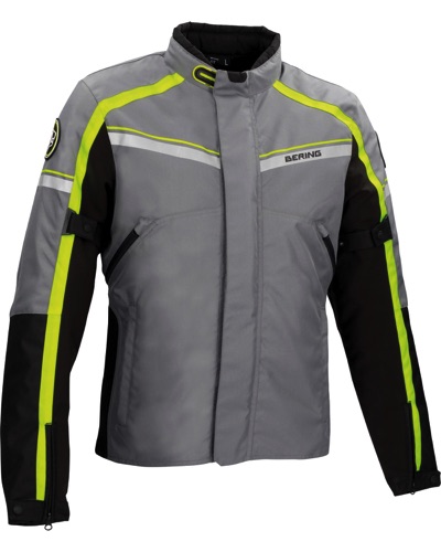 Blouson Textile Moto BERING Greenwich gris-noir-fluo