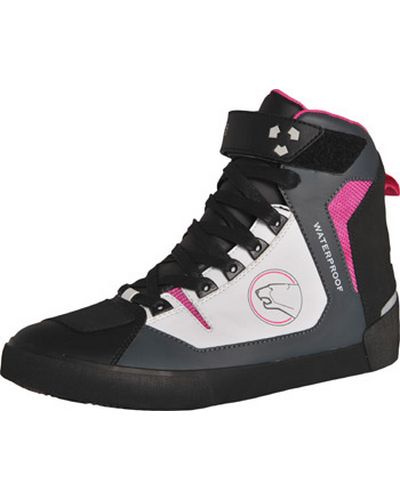 Baskets Moto BERING Lady Swinton gris-blanc-fuschia