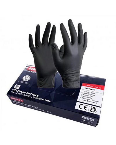 BIKE-IT  Gants nitrile noire (boite de 100)  