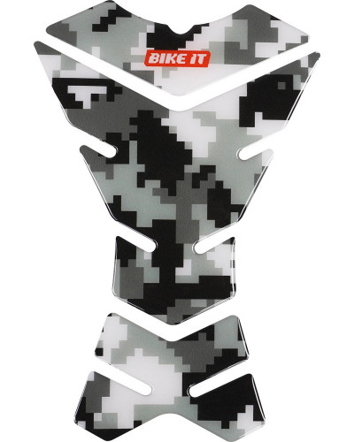 Stickers Réservoir Moto BIKE-IT Protection de reservoir Spine camouflage noir-blanc-gris